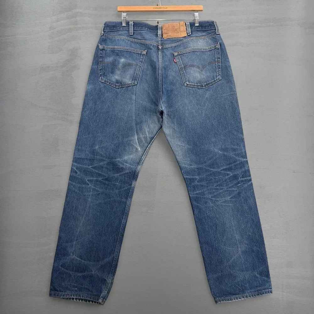 Vintage Levi's 501 xx Honeycomb Jeans Blue Button Fly USA 38 x 31 Faded 90s